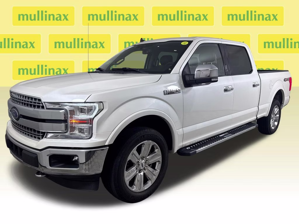 2019 White Platinum Clearcoat Metallic Ford F-150 Lariat 4X4 Truck