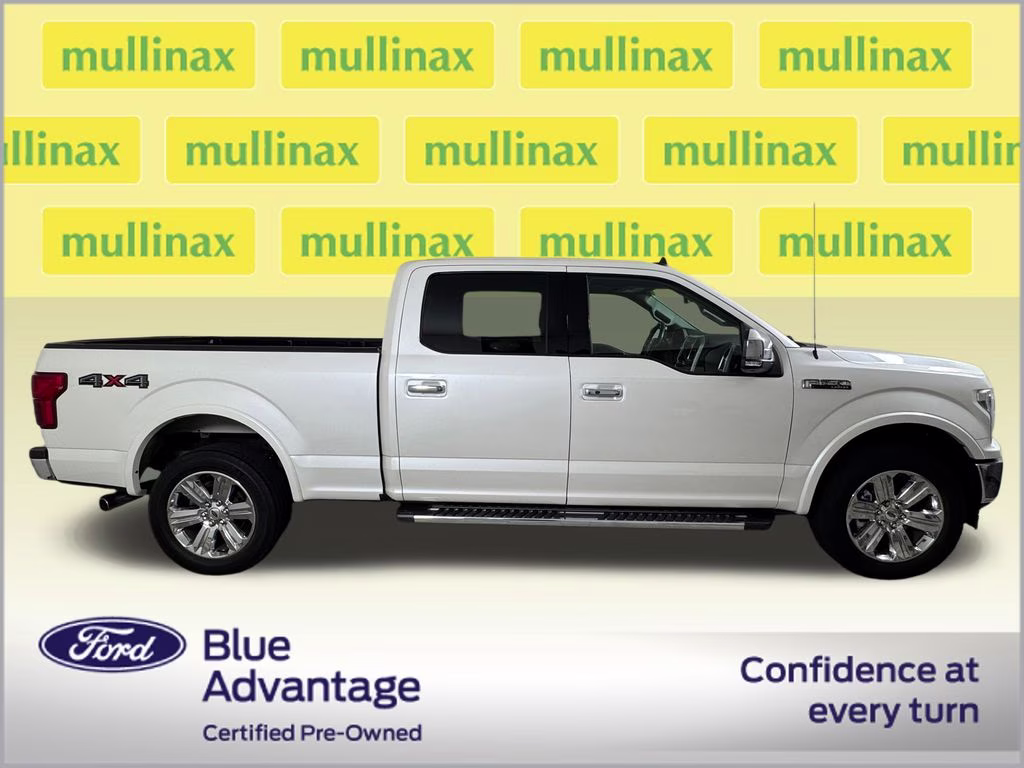 2019 White Platinum Clearcoat Metallic Ford F-150 Lariat 4X4 Truck