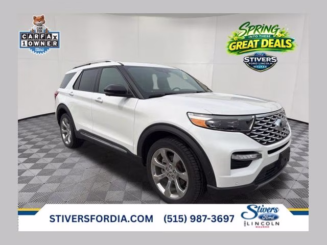 2020 White Metallic Ford Explorer Platinum 4X4 SUV
