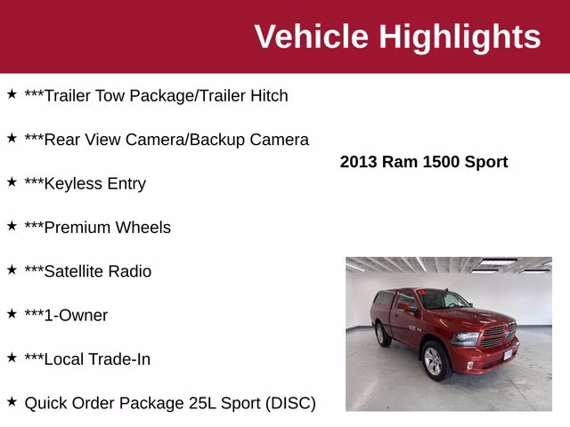 2013 Copperhead Pearlcoat Ram 1500 Sport 4X4 Truck