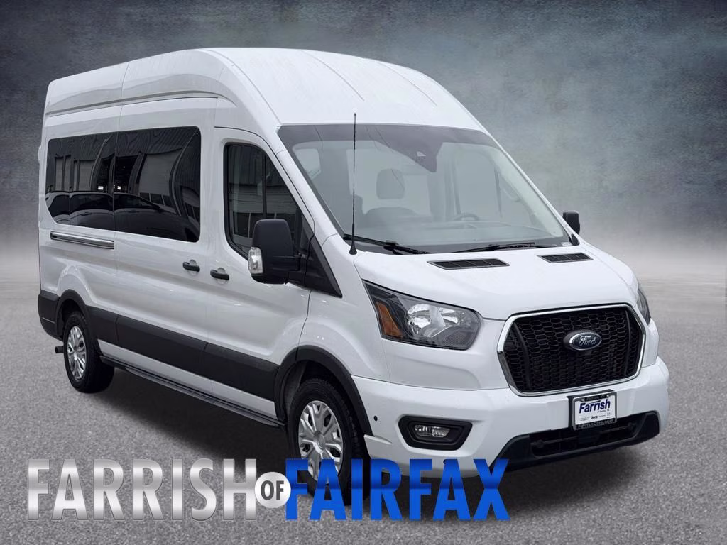 2025 White Ford Transit-350 XLT 15 PASSENGER RWD Crossover