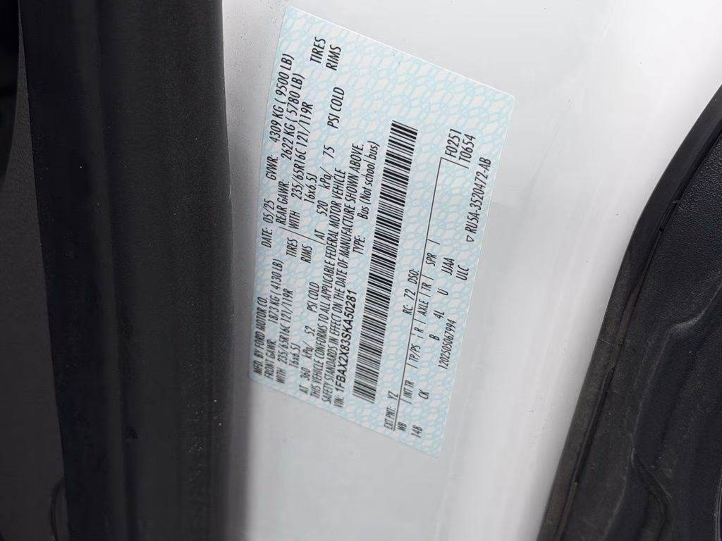 2025 White Ford Transit-350 XLT 15 PASSENGER RWD Crossover