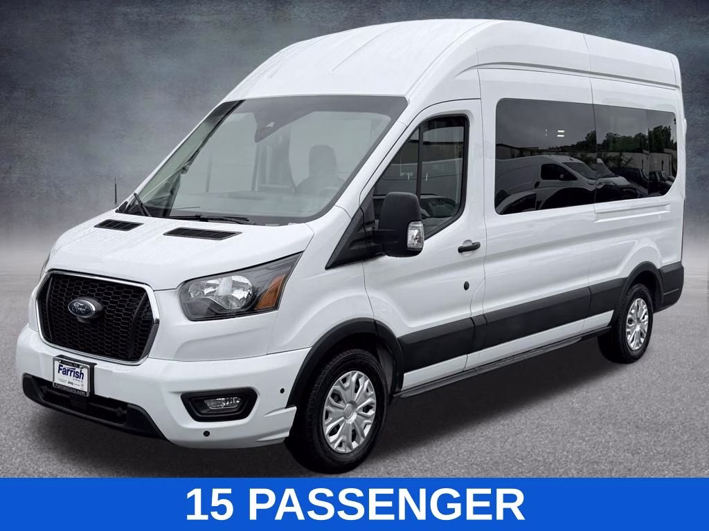 2025 White Ford Transit-350 XLT 15 PASSENGER RWD Crossover