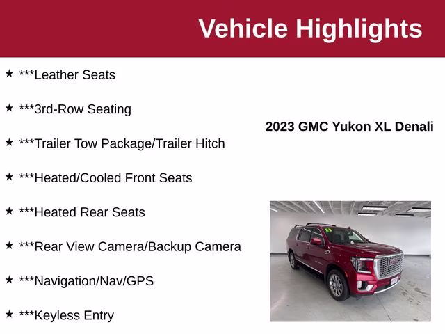 2023 Volcanic Red Tintcoat GMC Yukon XL Denali 4X4 SUV