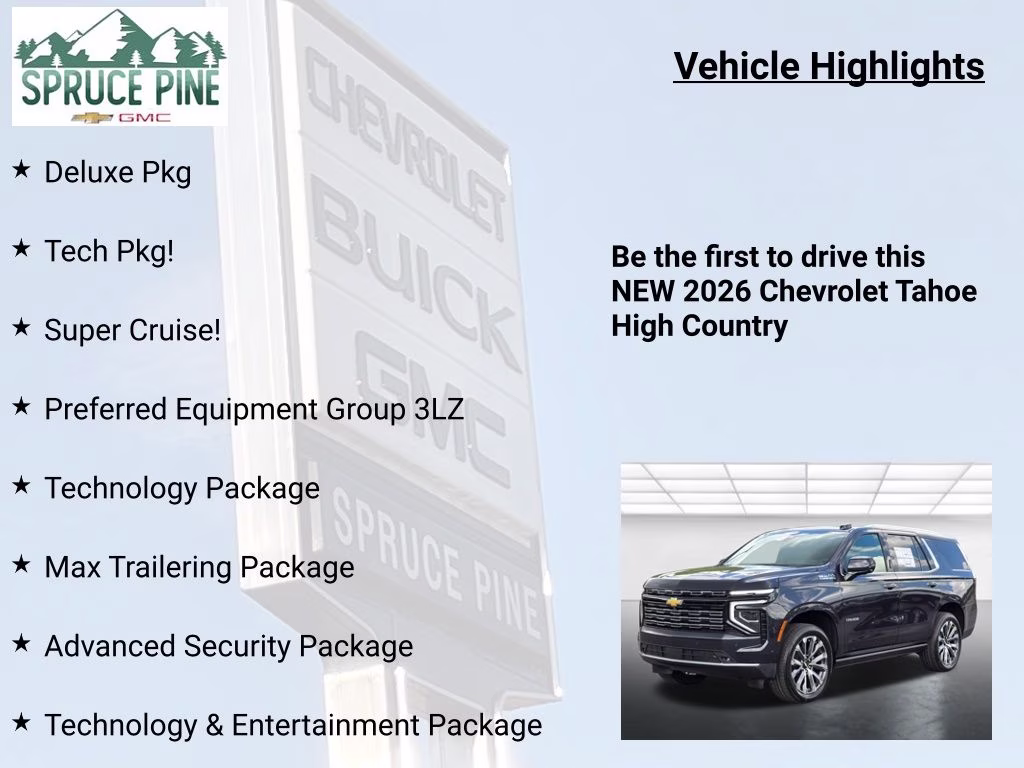2026 Dark Ash Metallic Chevrolet Tahoe High Country 4X4 SUV
