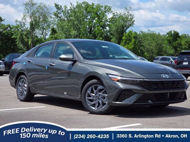 2026 Amazon Gray Hyundai Elantra Hybrid Blue FWD Sedan