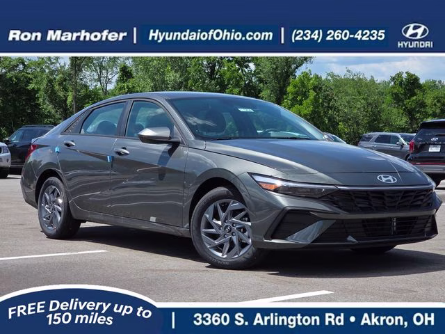 2026 Amazon Gray Hyundai Elantra Hybrid Blue FWD Sedan