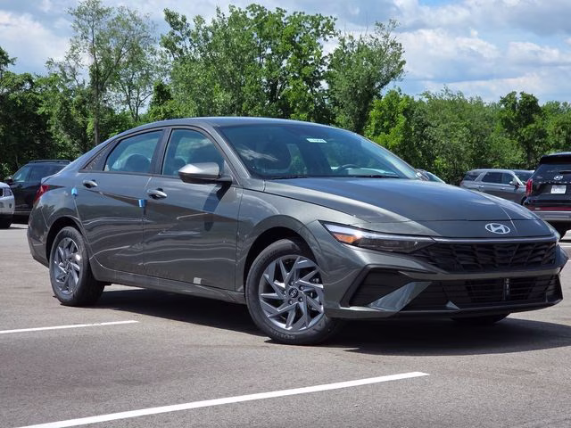 2026 Amazon Gray Hyundai Elantra Hybrid Blue FWD Sedan