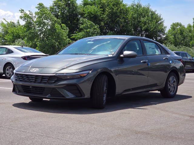 2026 Amazon Gray Hyundai Elantra Hybrid Blue FWD Sedan