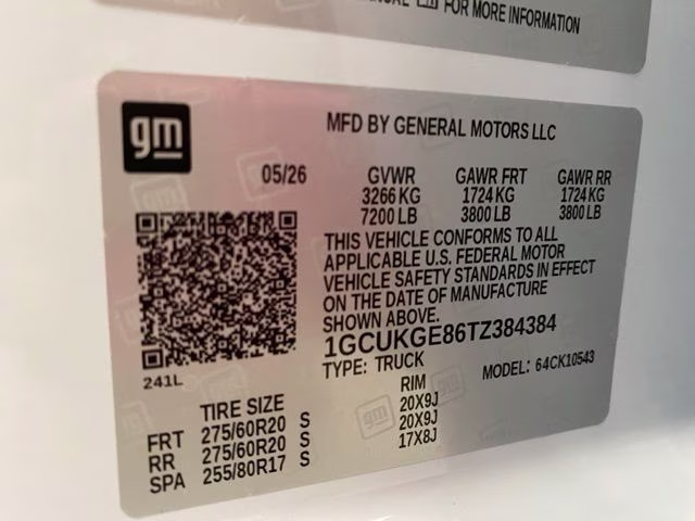 2026 Polar White Tricoat Chevrolet Silverado 1500 LTZ 4X4 Truck
