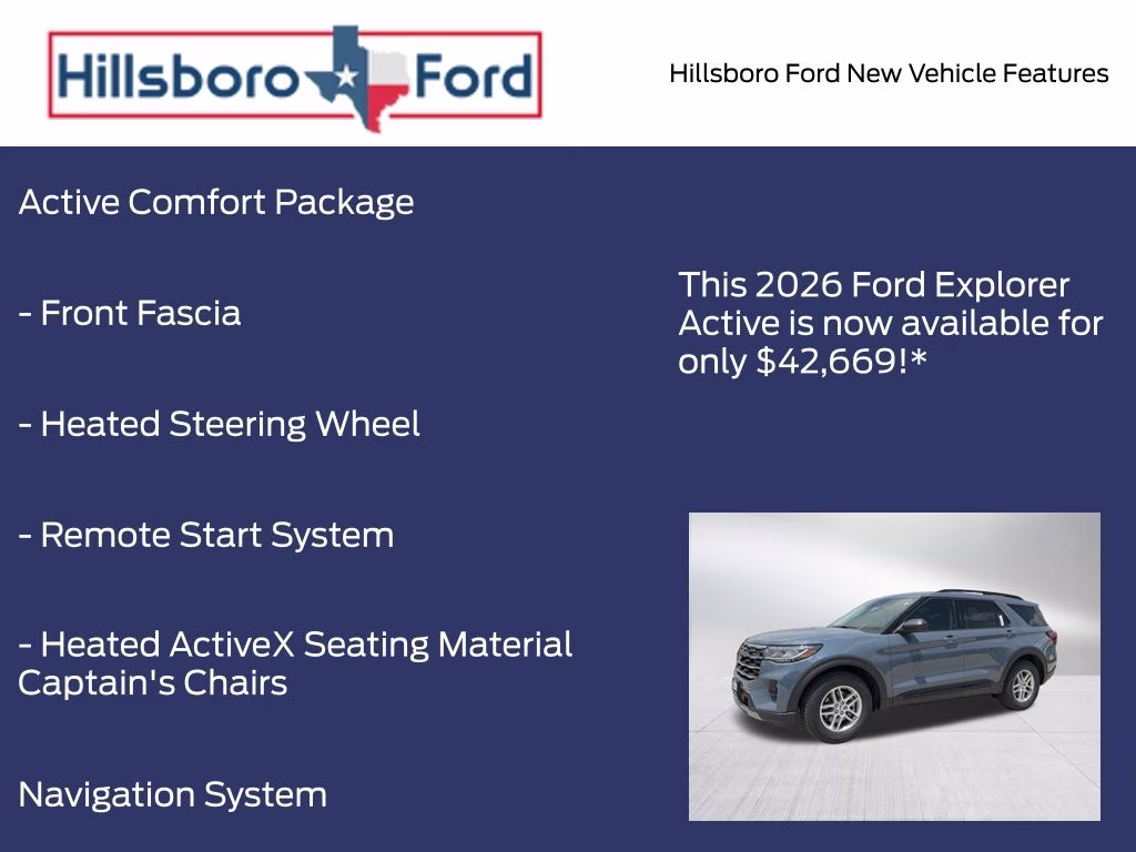 2026 Vapor Blue Metallic Ford Explorer Active RWD SUV