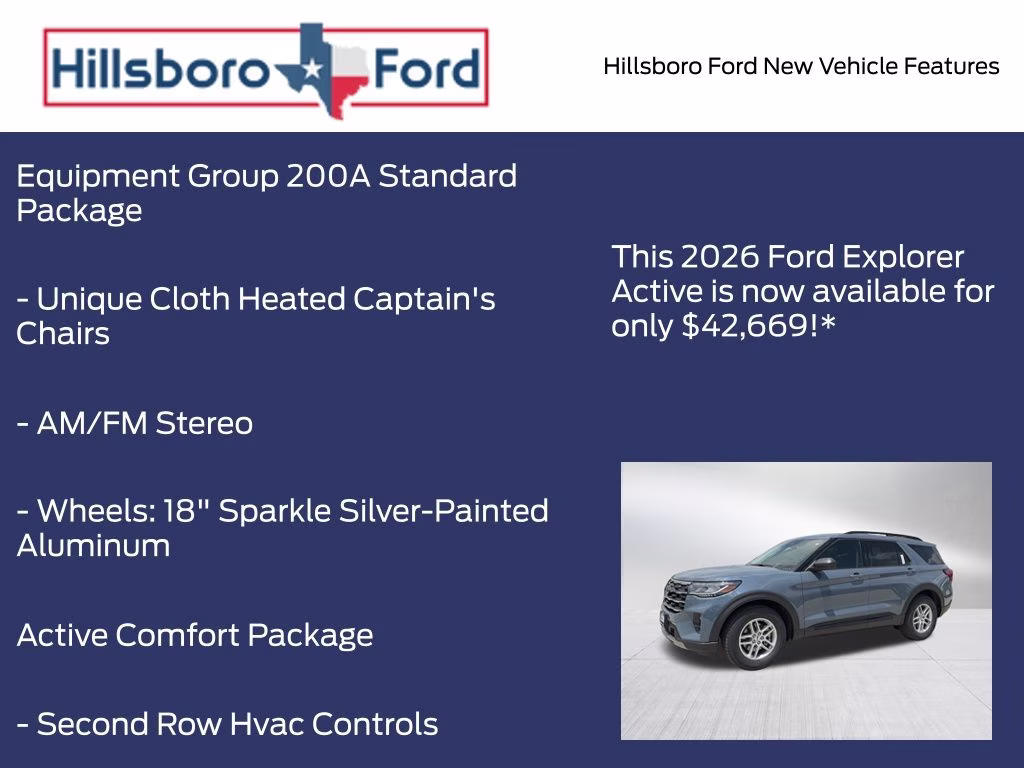 2026 Vapor Blue Metallic Ford Explorer Active RWD SUV