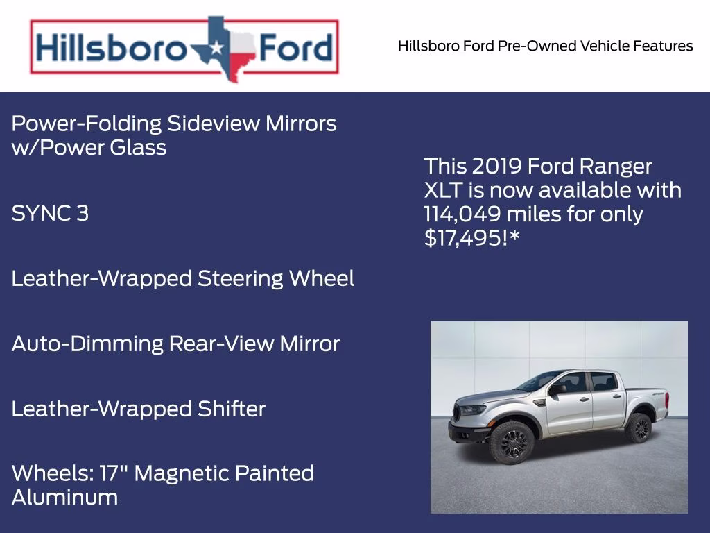 2019 Ingot Silver Metallic Ford Ranger XLT RWD Truck