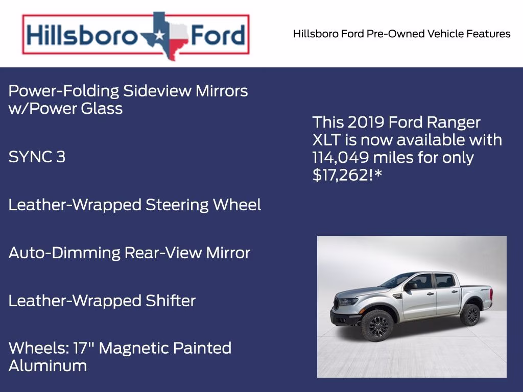 2019 Ingot Silver Metallic Ford Ranger XLT RWD Truck