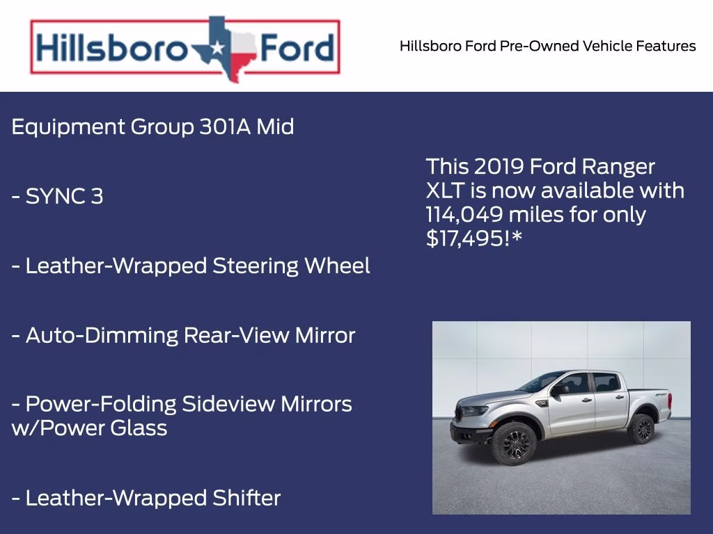 2019 Ingot Silver Metallic Ford Ranger XLT RWD Truck