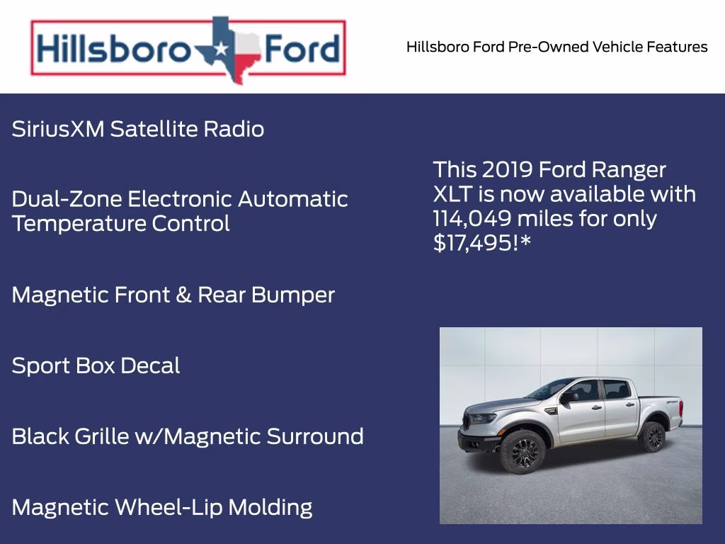 2019 Ingot Silver Metallic Ford Ranger XLT RWD Truck