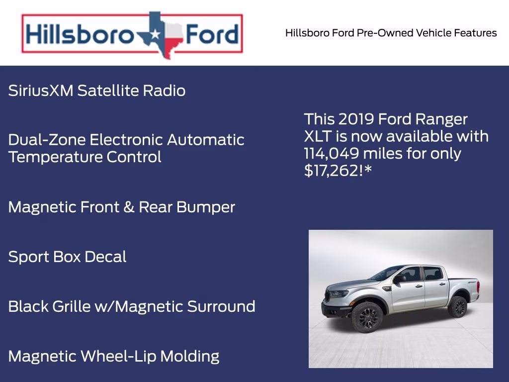 2019 Ingot Silver Metallic Ford Ranger XLT RWD Truck