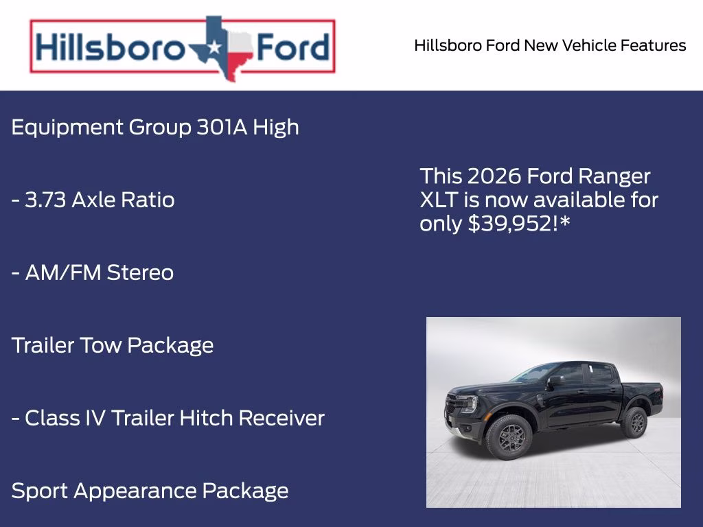 2026 Shadow Black Ford Ranger XLT 4X4 Truck