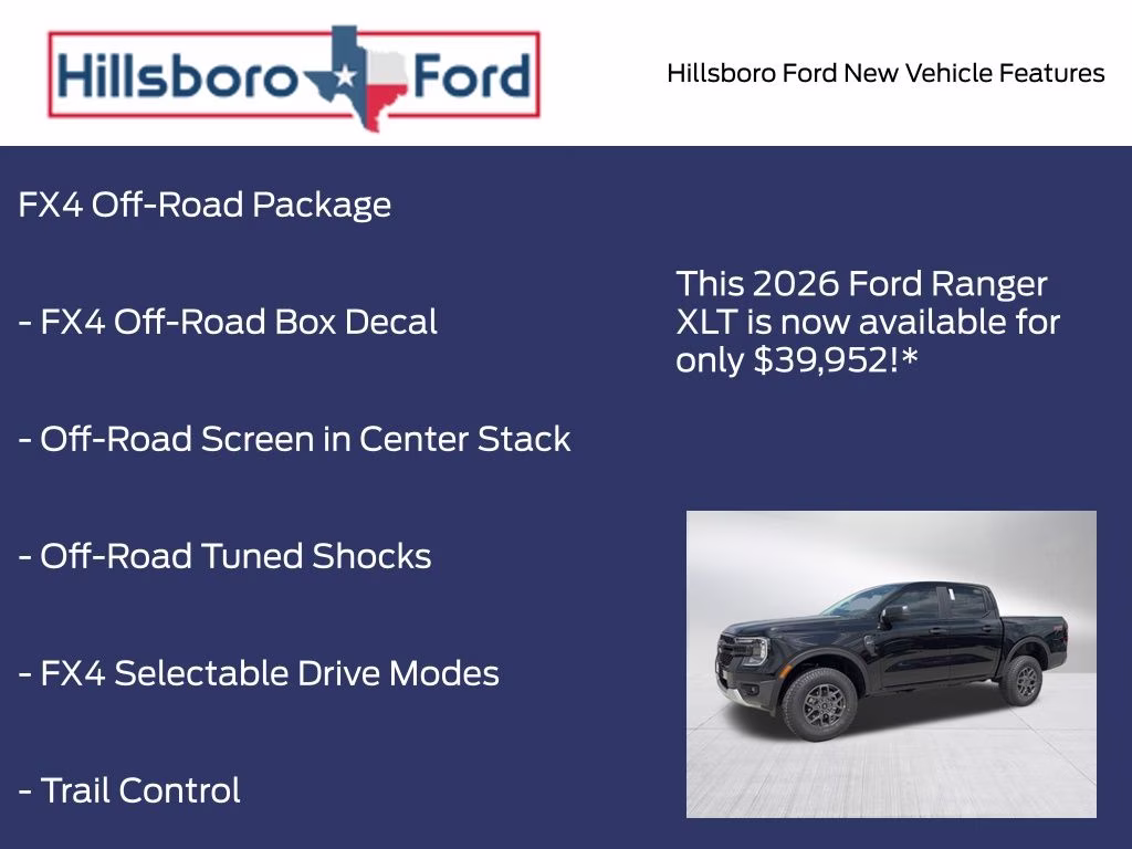 2026 Shadow Black Ford Ranger XLT 4X4 Truck