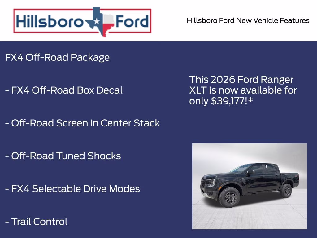 2026 Shadow Black Ford Ranger XLT 4X4 Truck