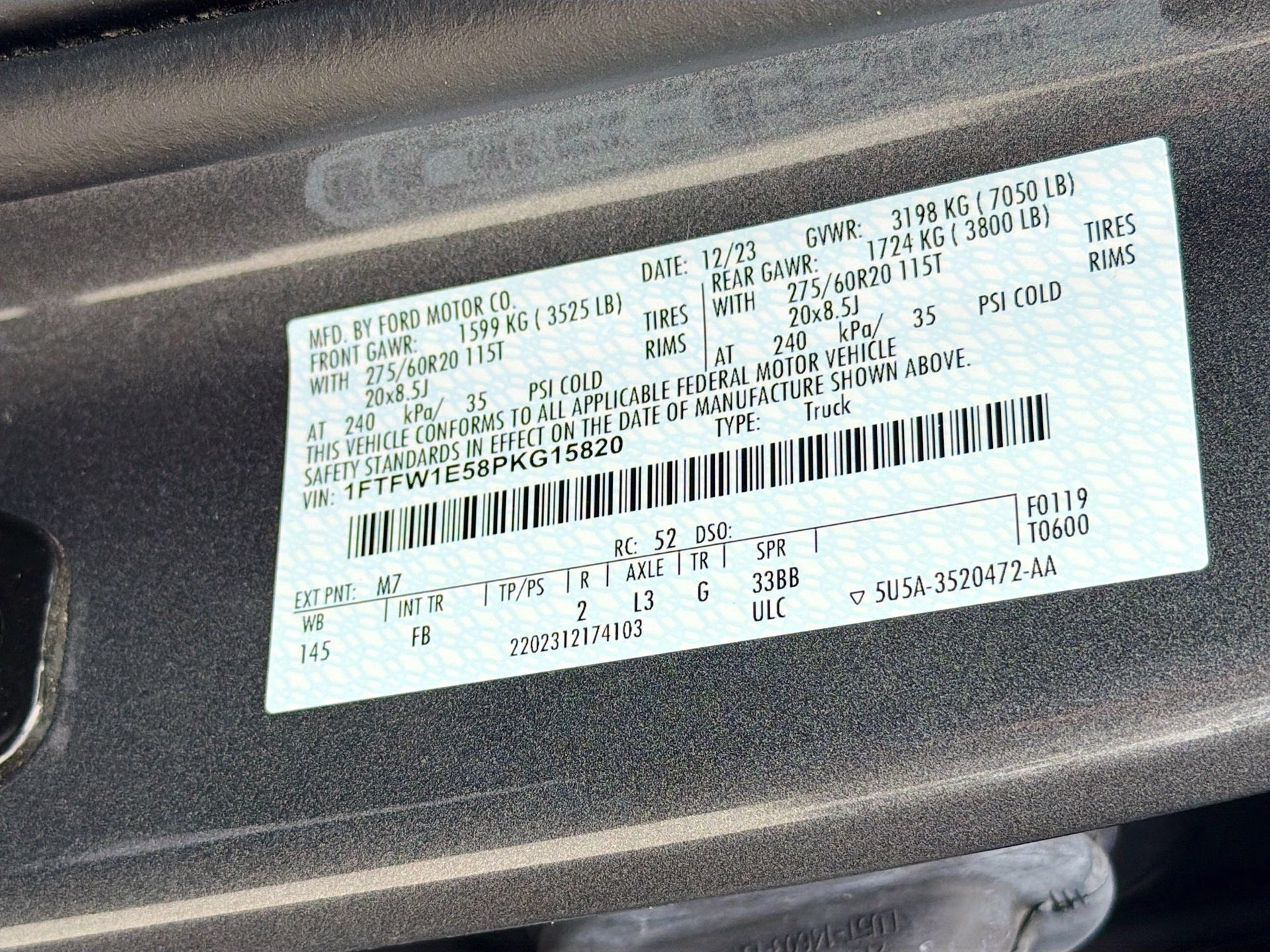 2023 Carbonized Gray Metallic Ford F-150 XLT 4X4 Truck