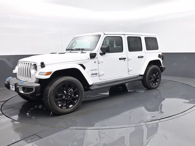 2023 Bright White Clearcoat Jeep Wrangler Sahara 4xe 4X4 SUV