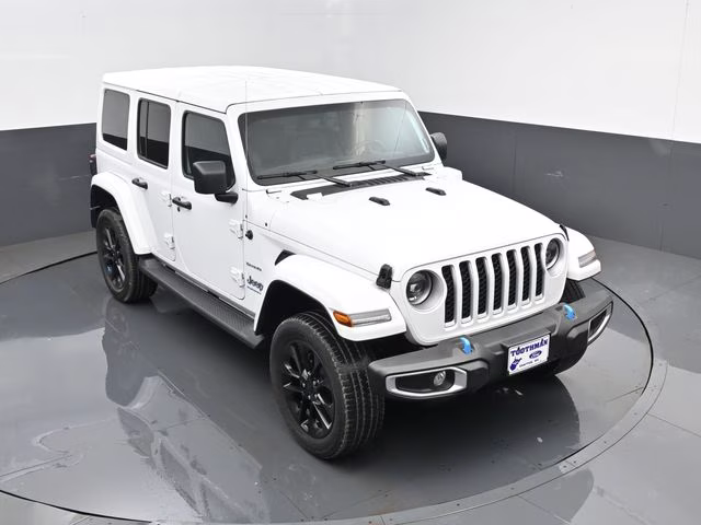 2023 Bright White Clearcoat Jeep Wrangler Sahara 4xe 4X4 SUV