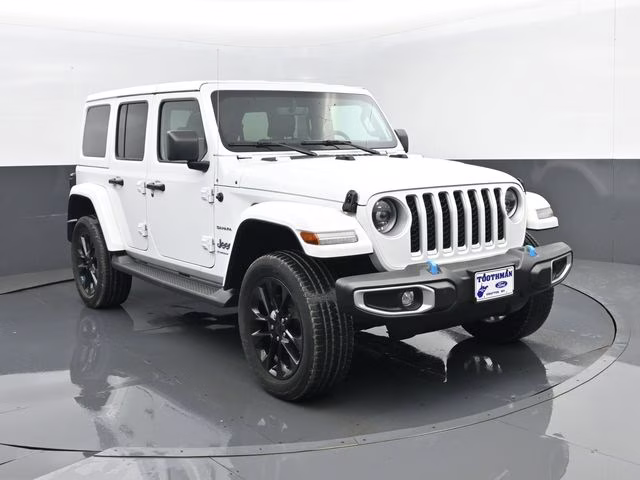 2023 Bright White Clearcoat Jeep Wrangler Sahara 4xe 4X4 SUV
