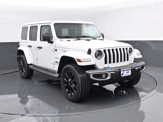 2023 Bright White Clearcoat Jeep Wrangler Sahara 4xe 4X4 SUV