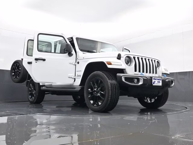 2023 Bright White Clearcoat Jeep Wrangler Sahara 4xe 4X4 SUV