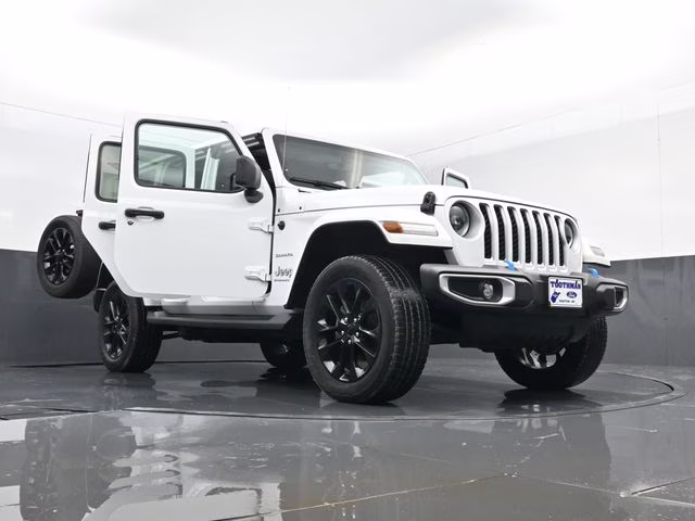 2023 Bright White Clearcoat Jeep Wrangler Sahara 4xe 4X4 SUV