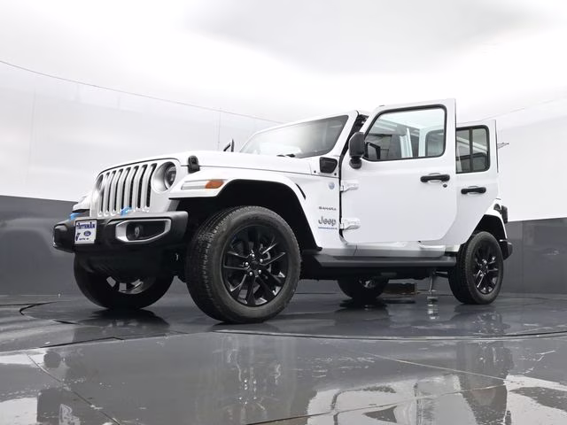 2023 Bright White Clearcoat Jeep Wrangler Sahara 4xe 4X4 SUV