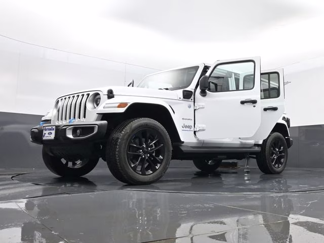 2023 Bright White Clearcoat Jeep Wrangler Sahara 4xe 4X4 SUV