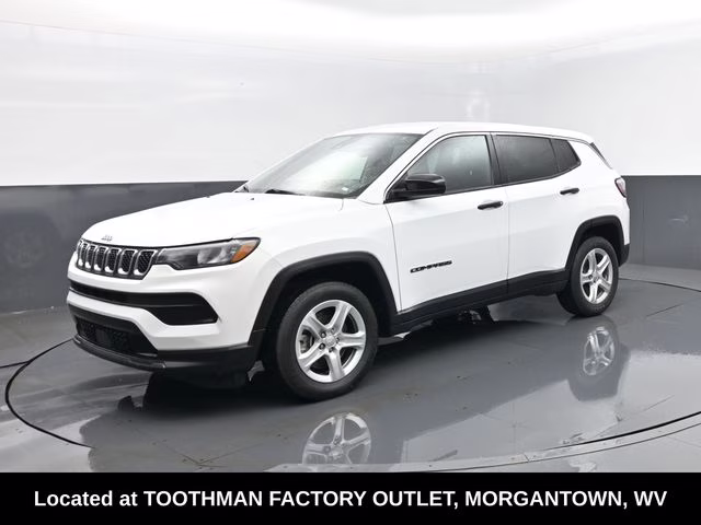 2023 Bright White Clearcoat Jeep Compass Sport 4X4 SUV
