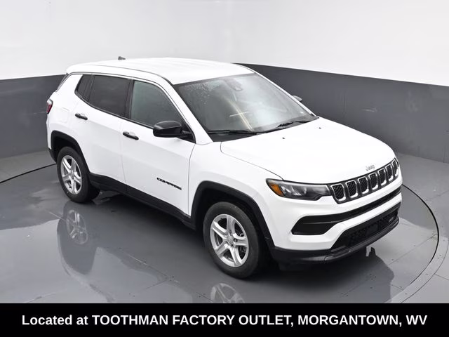 2023 Bright White Clearcoat Jeep Compass Sport 4X4 SUV