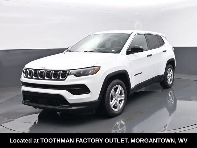 2023 Bright White Clearcoat Jeep Compass Sport 4X4 SUV
