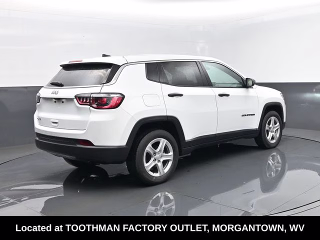 2023 Bright White Clearcoat Jeep Compass Sport 4X4 SUV