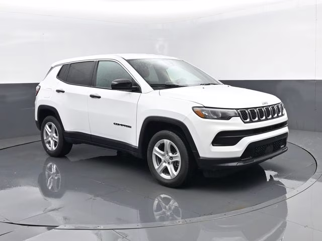 2023 Bright White Clearcoat Jeep Compass Sport 4X4 SUV