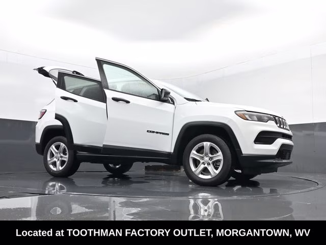 2023 Bright White Clearcoat Jeep Compass Sport 4X4 SUV