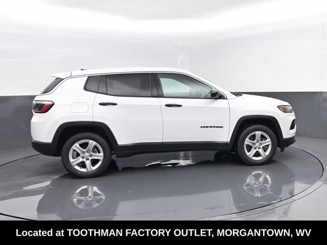 2023 Bright White Clearcoat Jeep Compass Sport 4X4 SUV