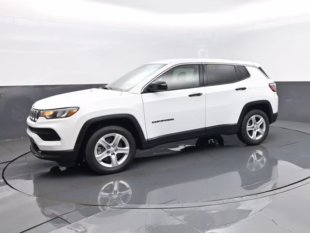 2023 Bright White Clearcoat Jeep Compass Sport 4X4 SUV