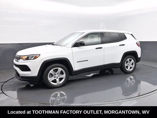 2023 Bright White Clearcoat Jeep Compass Sport 4X4 SUV