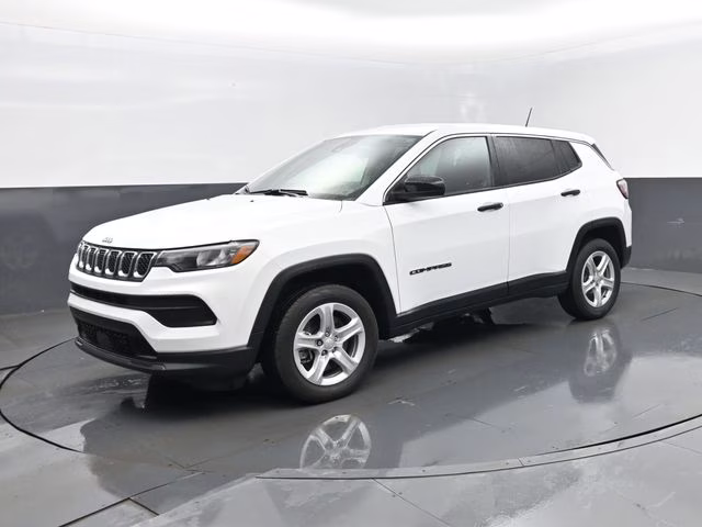 2023 Bright White Clearcoat Jeep Compass Sport 4X4 SUV