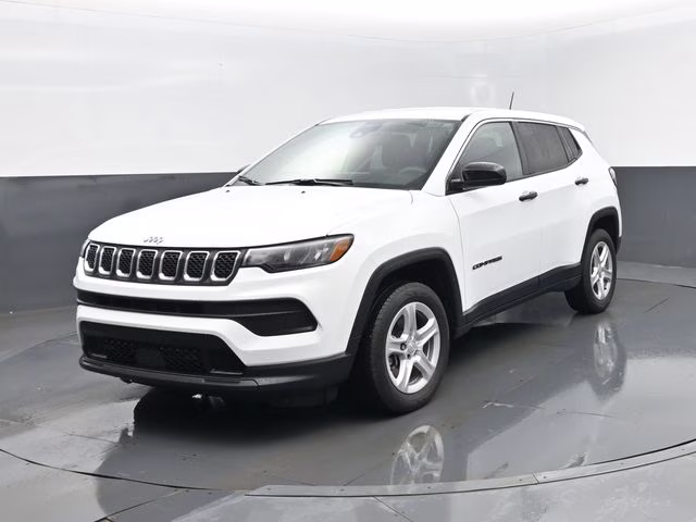 2023 Bright White Clearcoat Jeep Compass Sport 4X4 SUV
