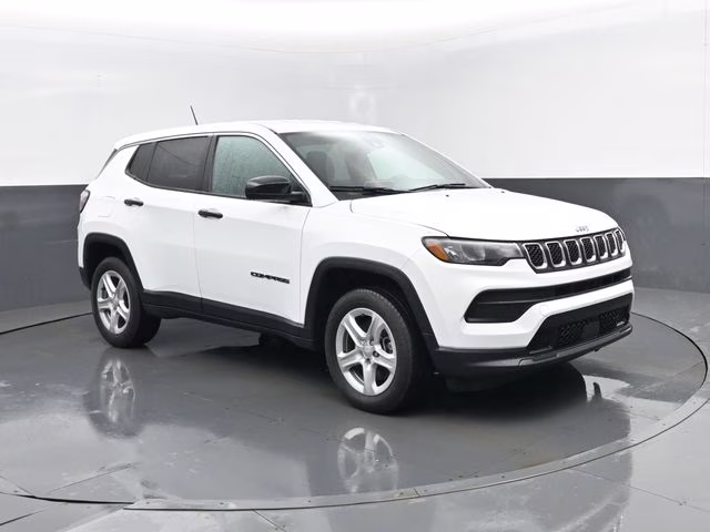 2023 Bright White Clearcoat Jeep Compass Sport 4X4 SUV