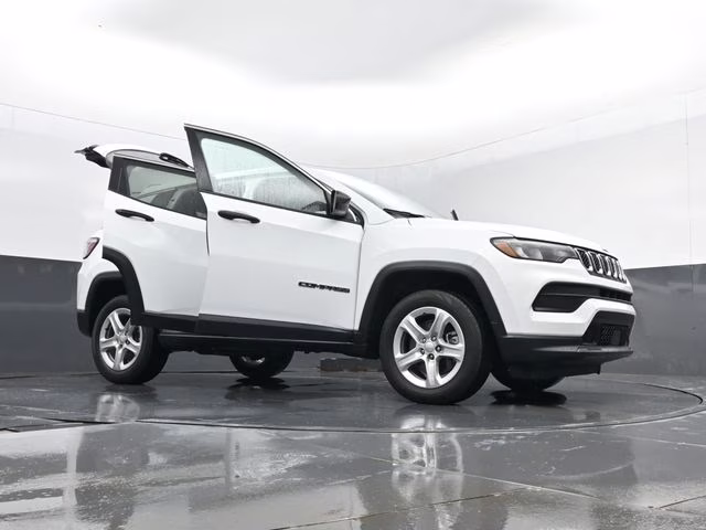 2023 Bright White Clearcoat Jeep Compass Sport 4X4 SUV