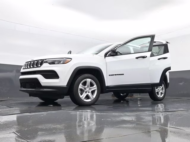 2023 Bright White Clearcoat Jeep Compass Sport 4X4 SUV