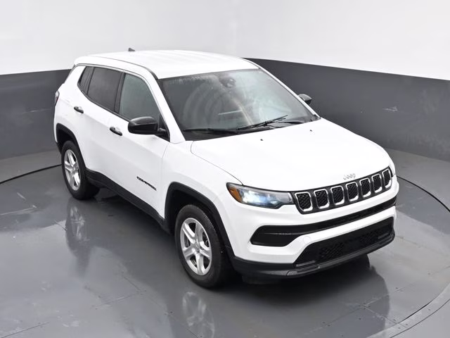 2023 Bright White Clearcoat Jeep Compass Sport 4X4 SUV