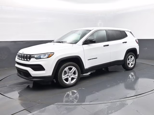 2023 Bright White Clearcoat Jeep Compass Sport 4X4 SUV