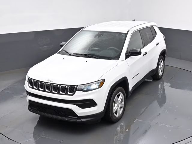 2023 Bright White Clearcoat Jeep Compass Sport 4X4 SUV